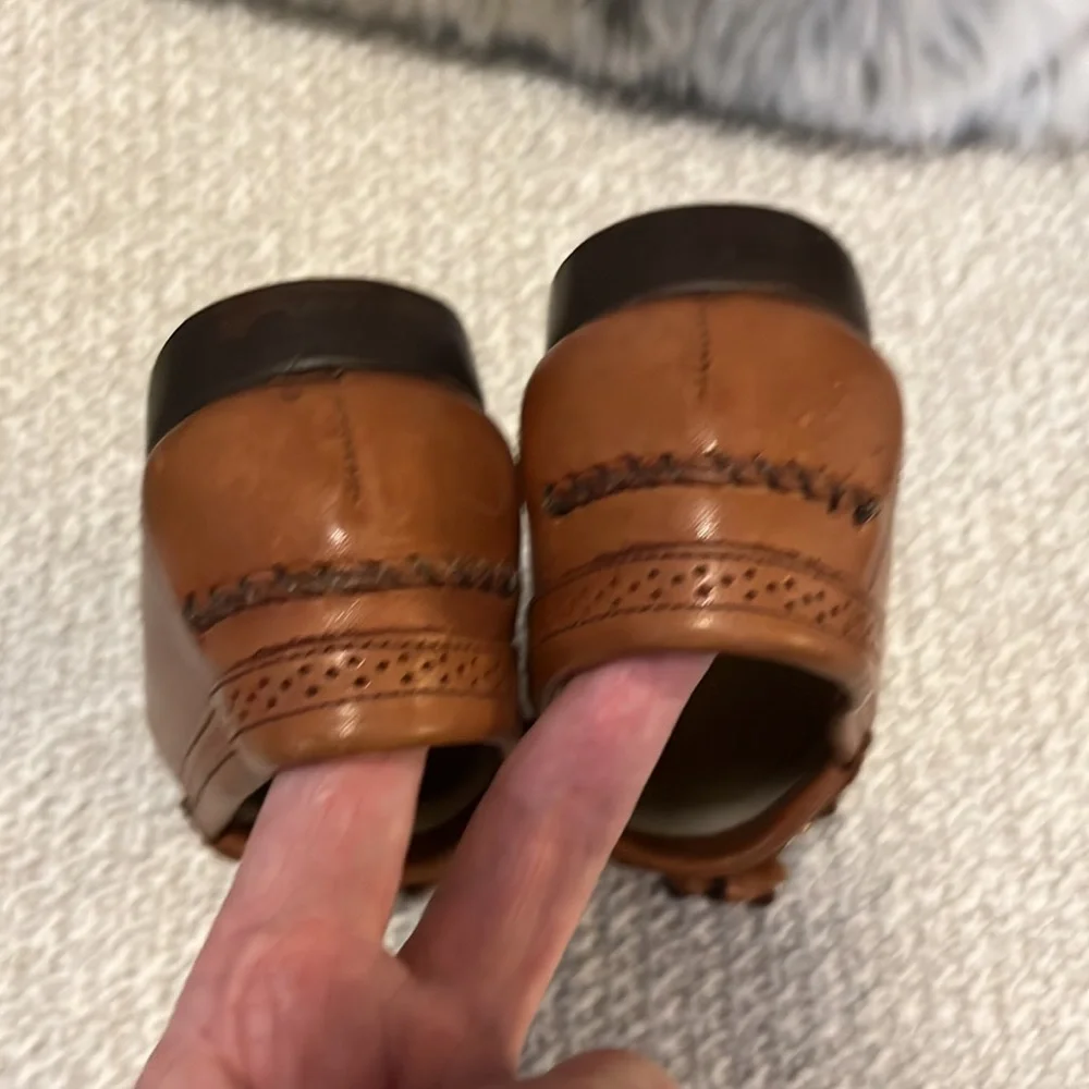 Bob Roy Collection Kids Slip On Tan Light Brown Leather Wingtip Loafers Sz 1